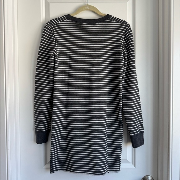 Abercrombie & Fitch Gray White Striped Tunic Sweatshirt Dress Cotton Pullover XS - Picture 8 of 10